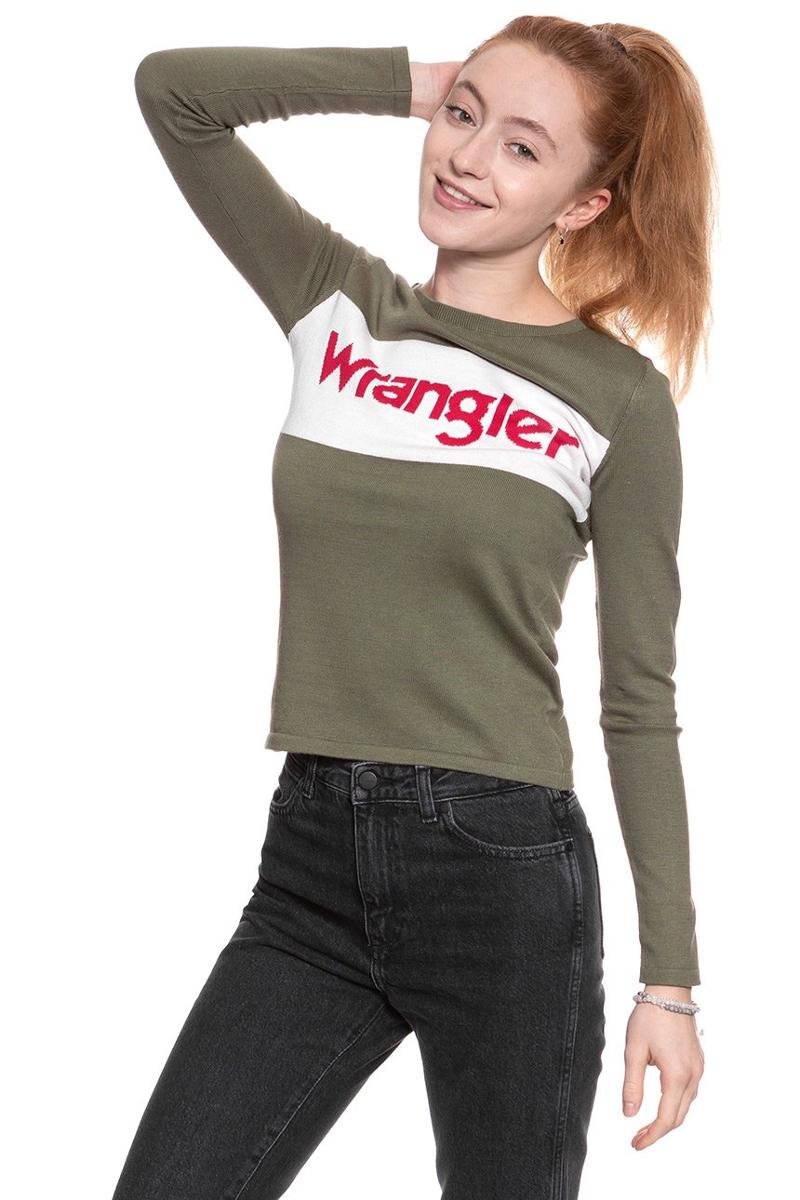 Wrangler, Sweter damski, Intarisa Knit Deep Lichen Grn W800Spw1X, rozmiar M