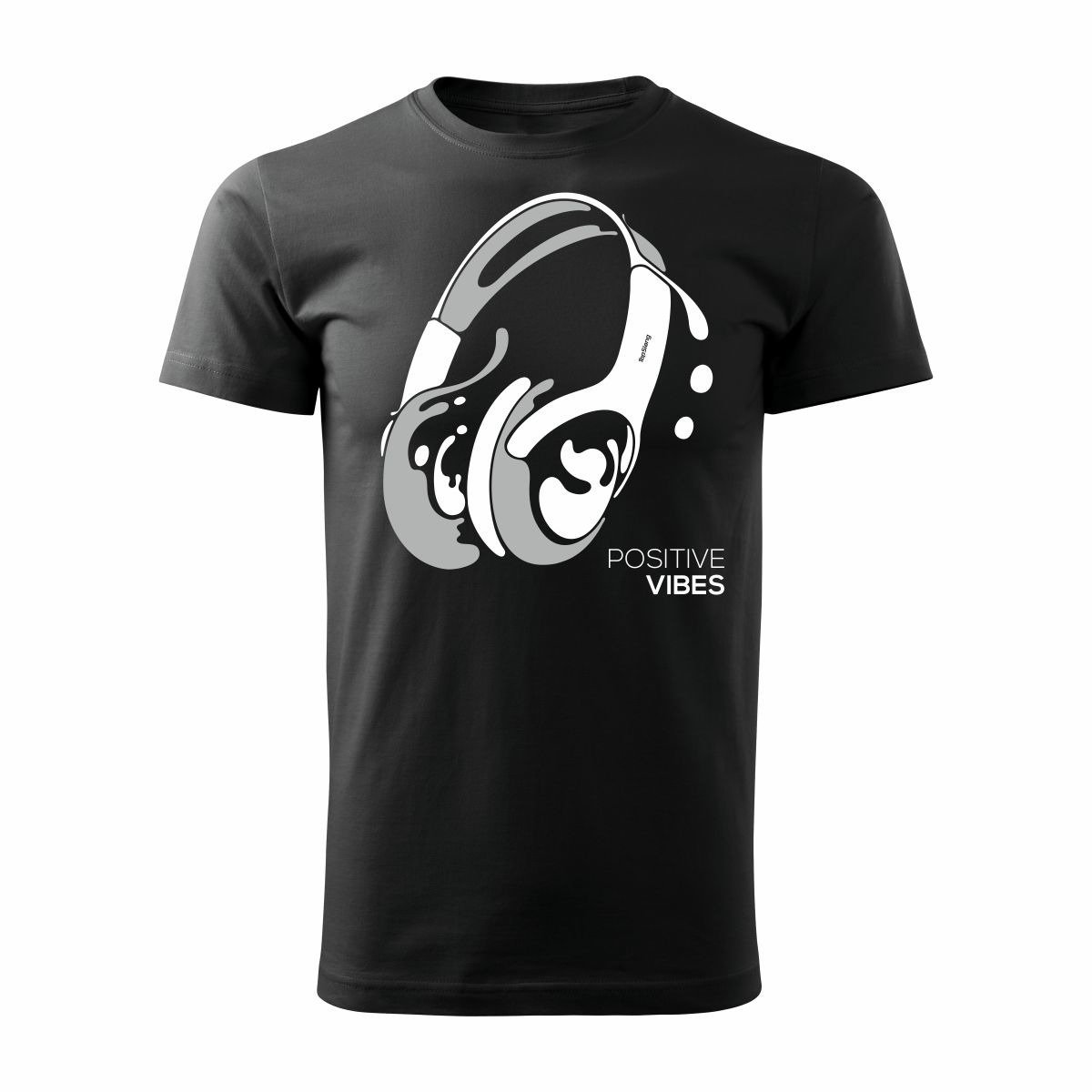 Koszulka męska TOPSLANG DJ Positive Vibes, czarna, rozmiar L