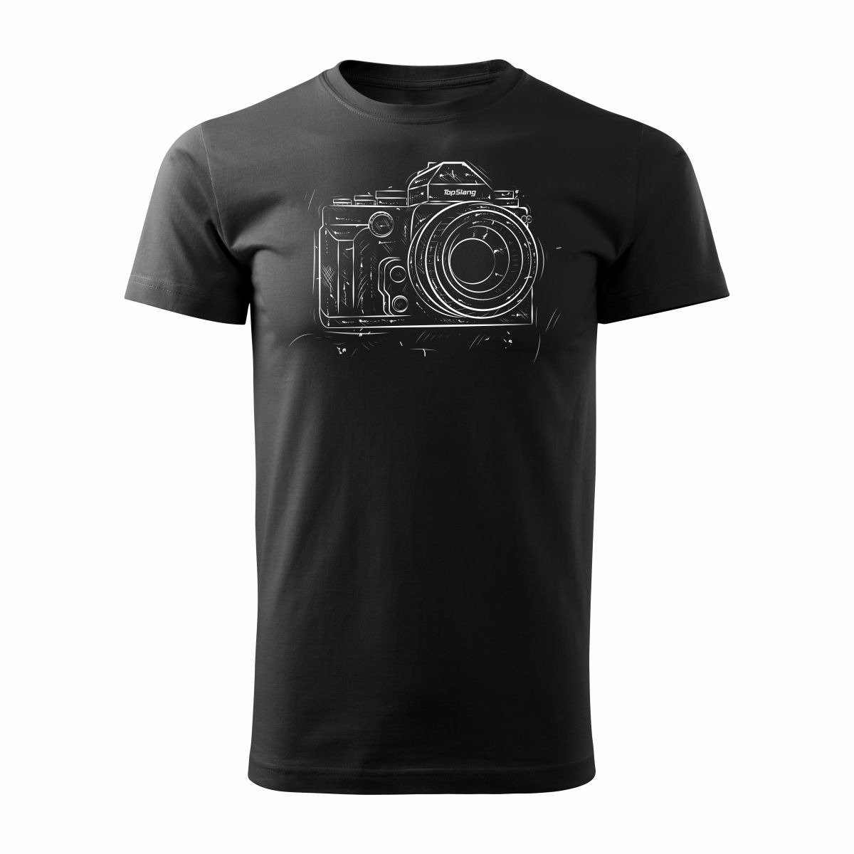 Koszulka męska TOPSLANG Aparat fotograficzny, czarna, rozmiar M