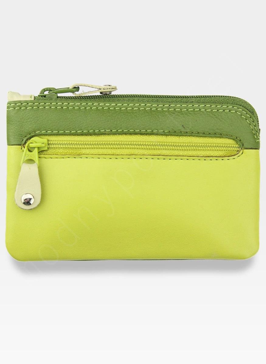 Skórzane Damskie Etui Na Klucze Visconti - Zielony Multi