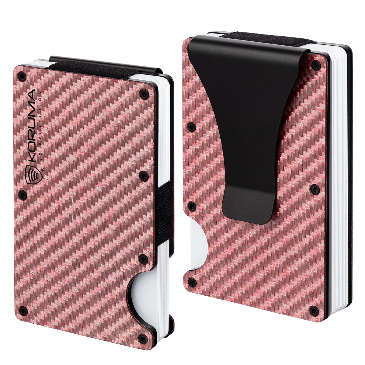 Koruma, Etui na karty antyRFID, Różowy carbon, KUK-68CPINK