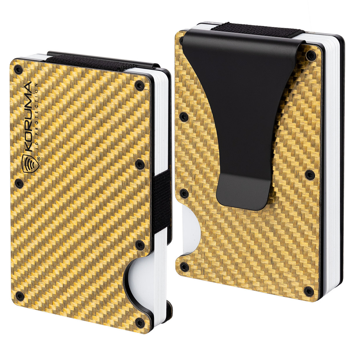 Koruma, Etui na karty antyRFID, Złoty carbon, KUK-68CGOLD