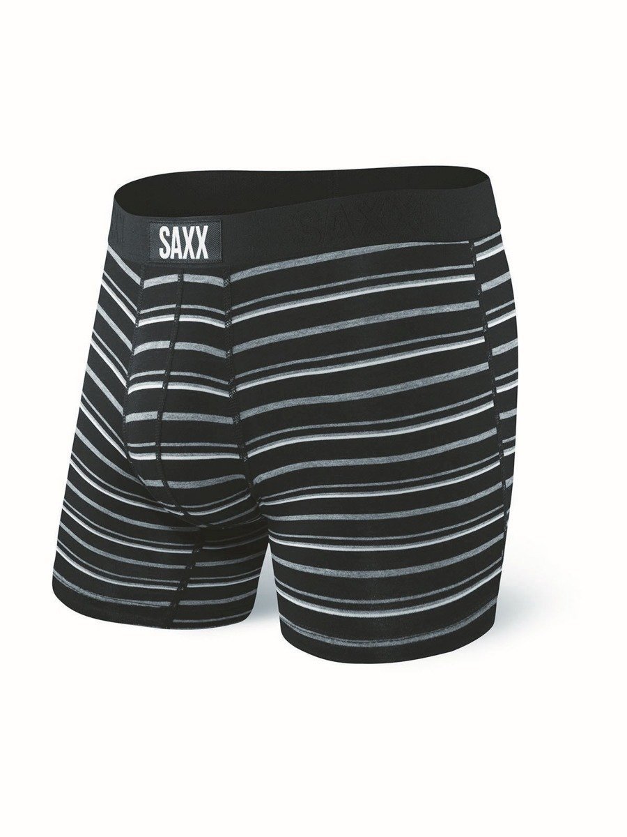 Saxx, Bokserki męskie, Vibe Boxer Brief Black Coast Stripe, rozmiar S