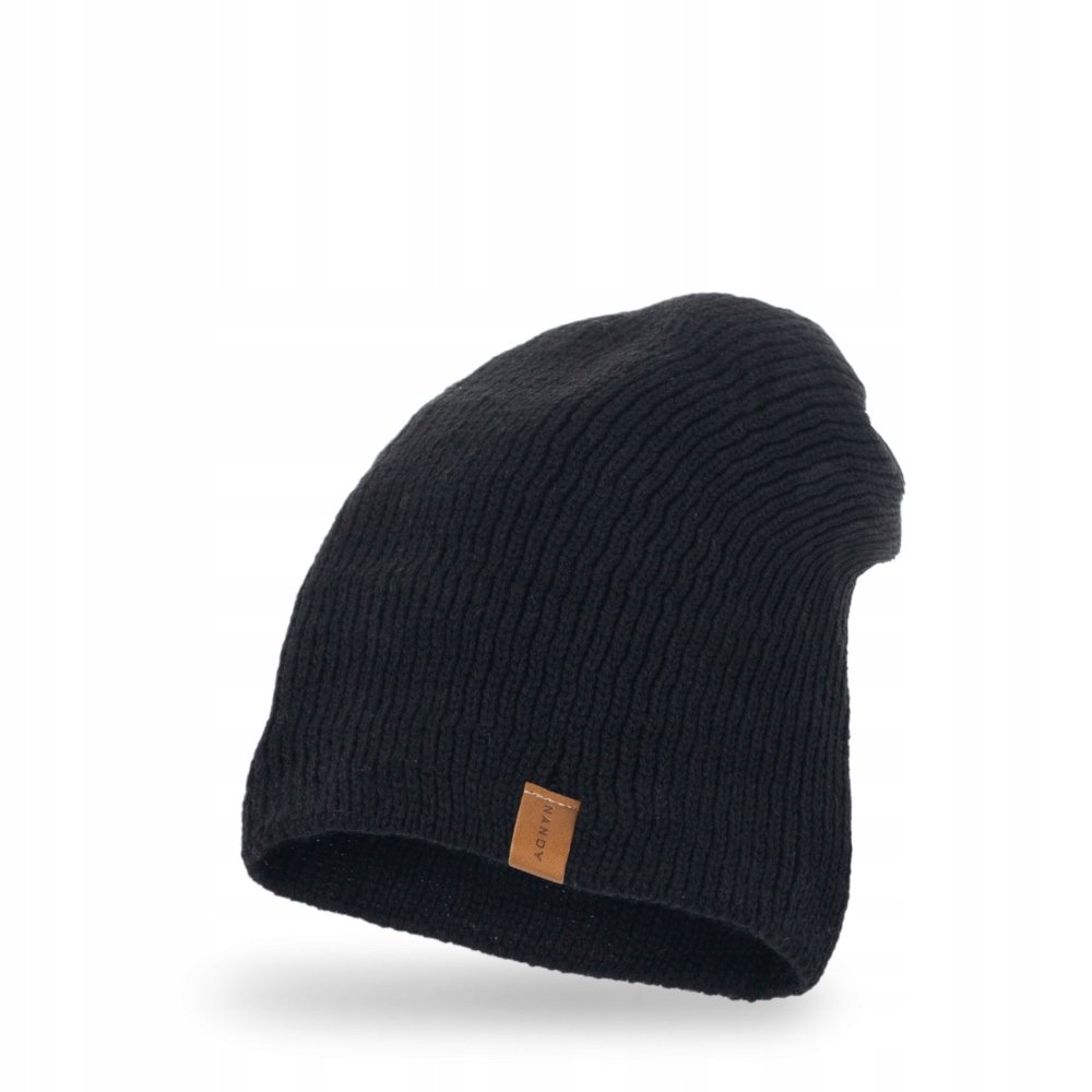 Nandy, Czapka męska, dwuwarstwowa, czarna