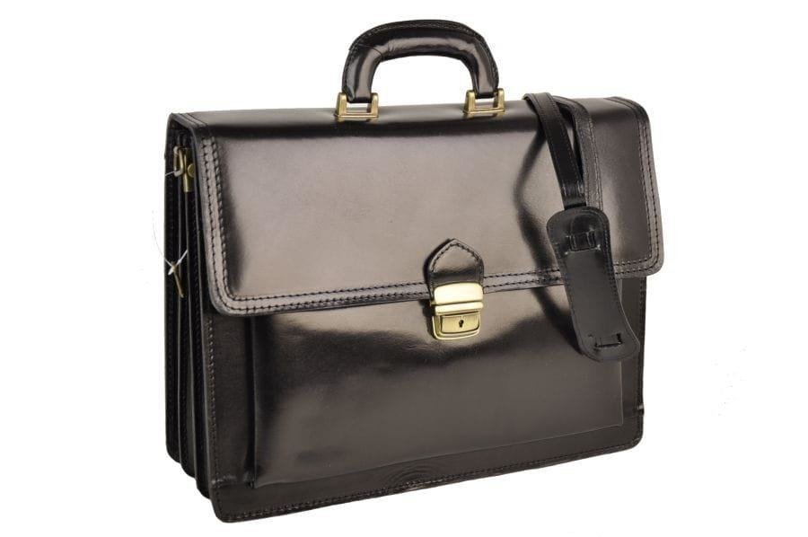 Aktówki męskie skórzane - Barberini's - Czarny - Czarny