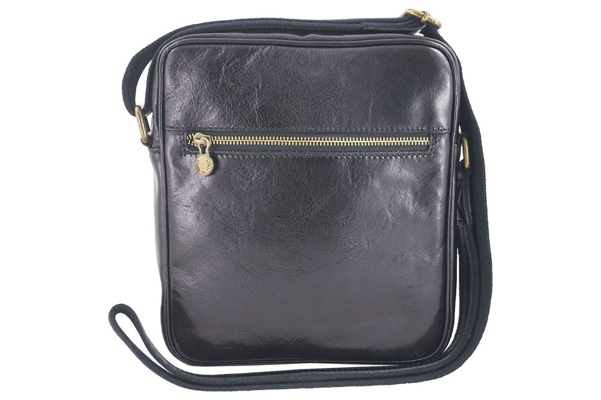 Barberini's, Torba męska z regulowanym paskiem, Casual, czarny