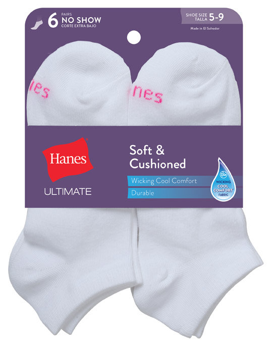 Super miękkie i delikatne białe skarpety damskie Hanes 6 par