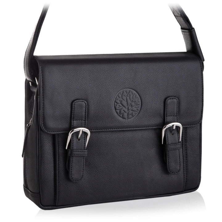 BETLEWSKI skórzana torba męska ramię listonoszka, TBG-YM-205-BLACK