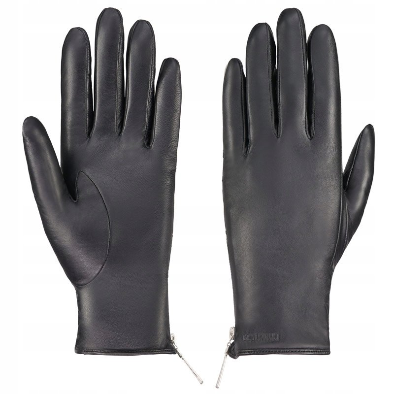 Betlewski, Skórzane rękawiczki damskie na zamek do telefonu, iTouch, rozmiar XL