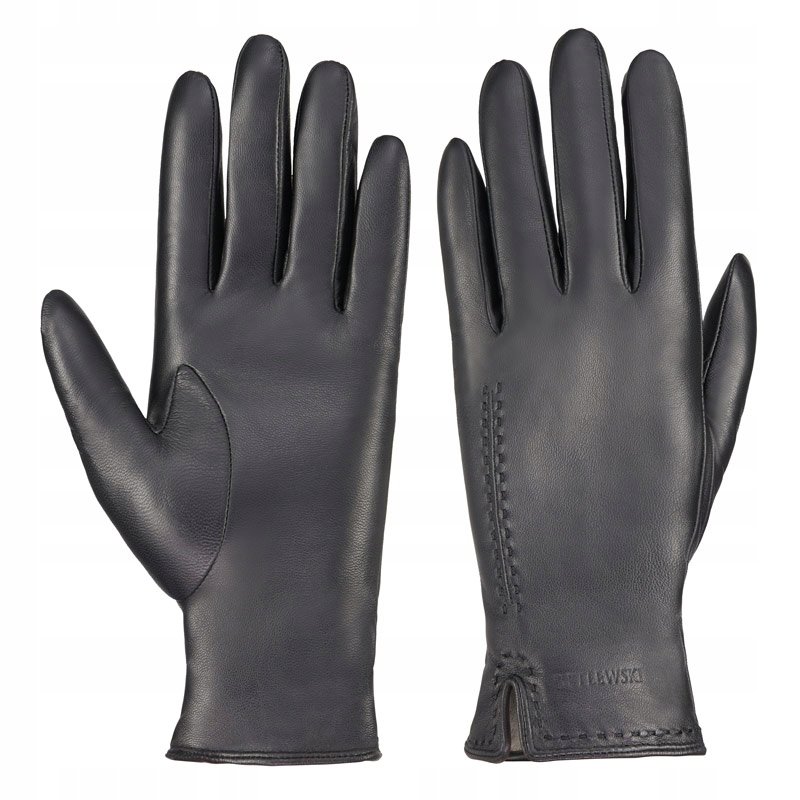 Betlewski, Skórzane rękawiczki damskie zimowe do telefonu, iTouch, rozmiar XL