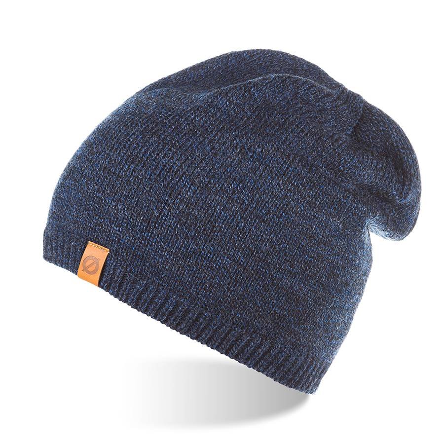 Męska czapka zimowa z podszyciem brodrene cz2 granatowa