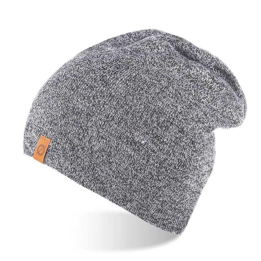Męska czapka zimowa smerfetka brodrene cz4 jasnoszara mulina