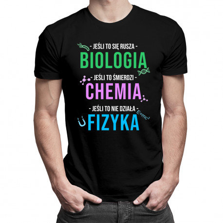 Koszulkowy, Koszulka męska, Biologia, chemia, fizyka, rozmiar M