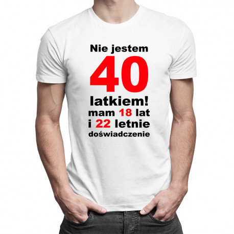 Koszulkowy, Koszulka męska, Nie jestem 40-latkiem!, rozmiar XL