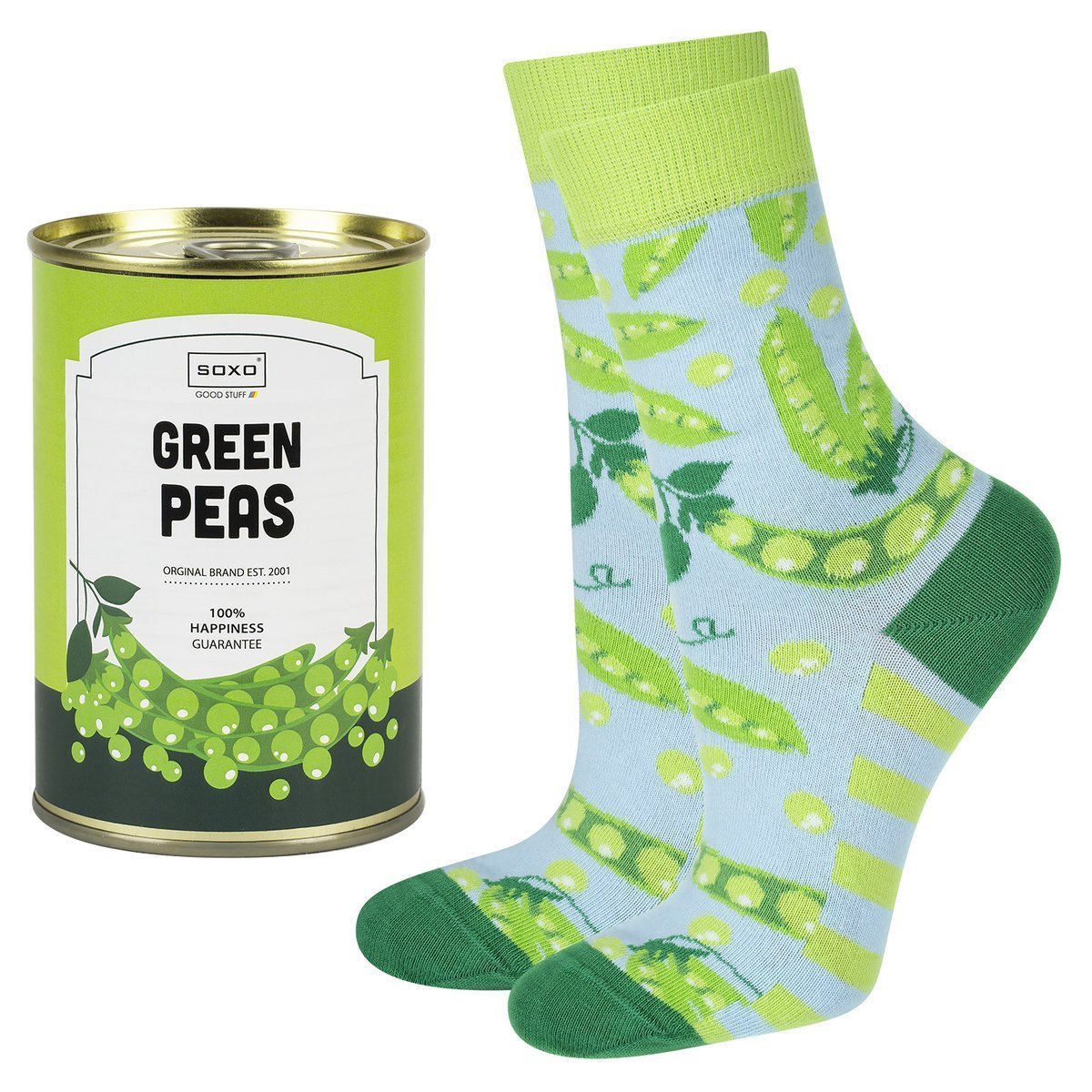 Skarpetki damskie kolorowe SOXO groszek w puszce na prezent - 35–40