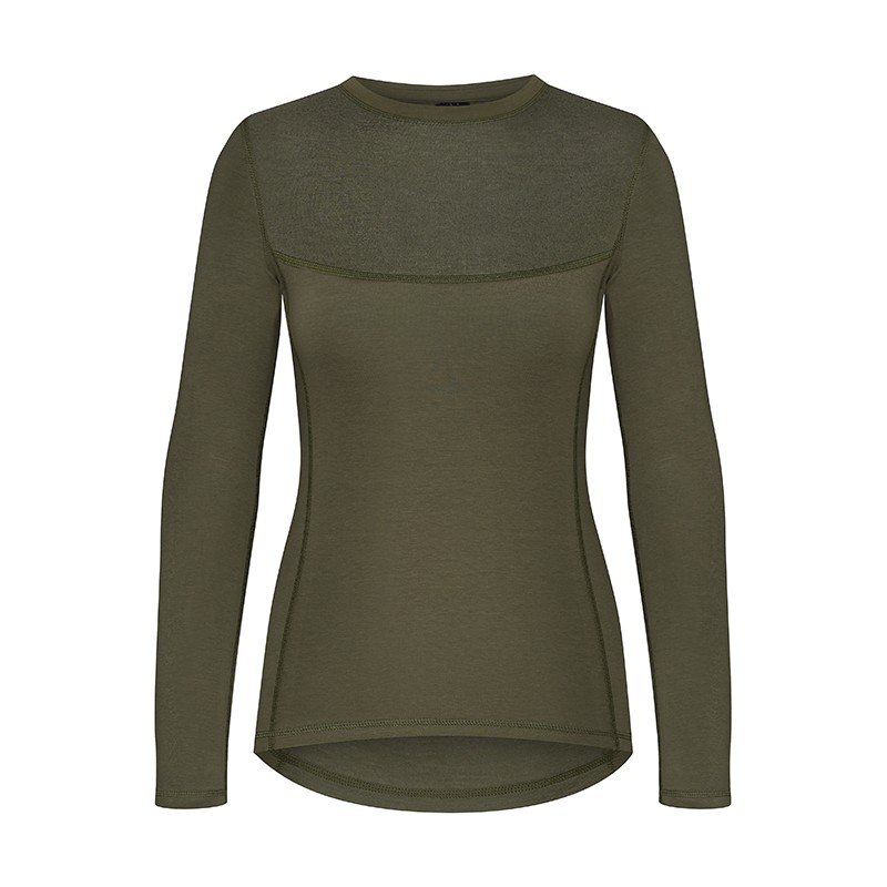 Koszulka damska termiczna Merino Wool khaki, rozmiar XXL