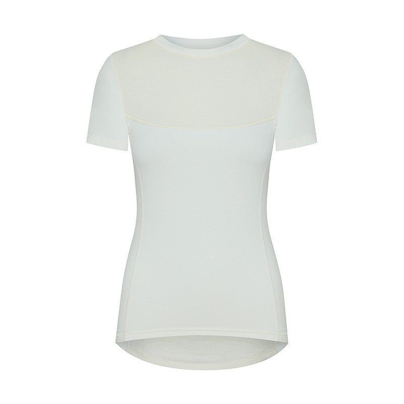 T-shirt damski termiczny Merino Wool kremowo-beżowy, rozmiar XXL