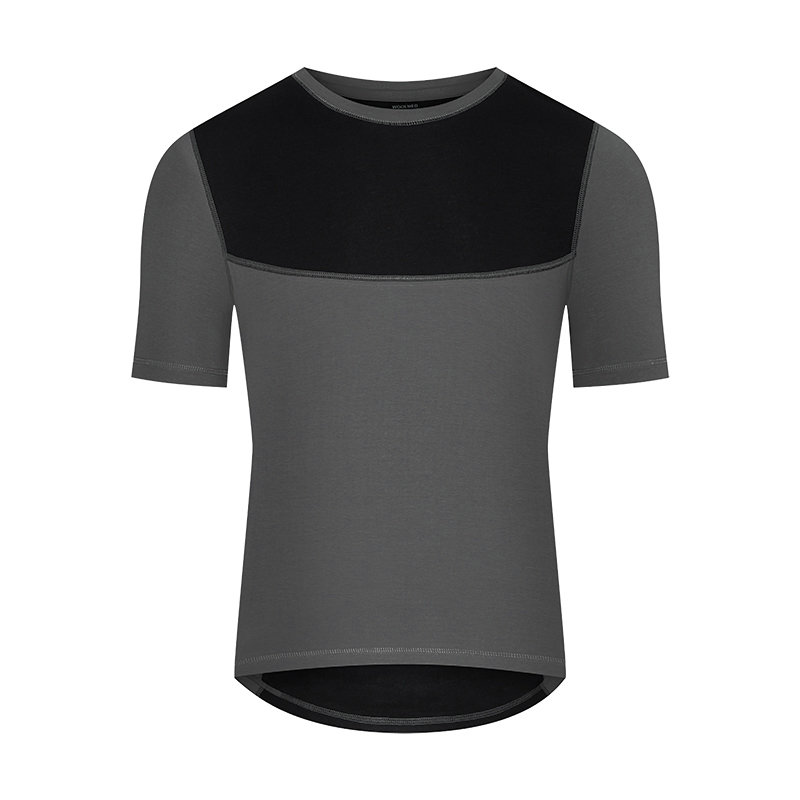 T-shirt męski termiczny Merino Wool grafitowo-czarny, rozmiar S