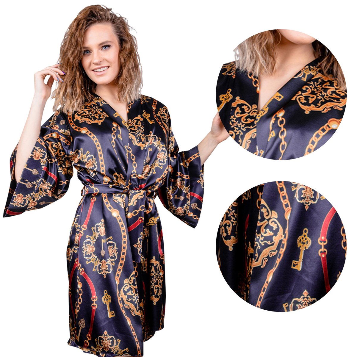 DK-P-014 Podomka DKaren szlafrok satynowy