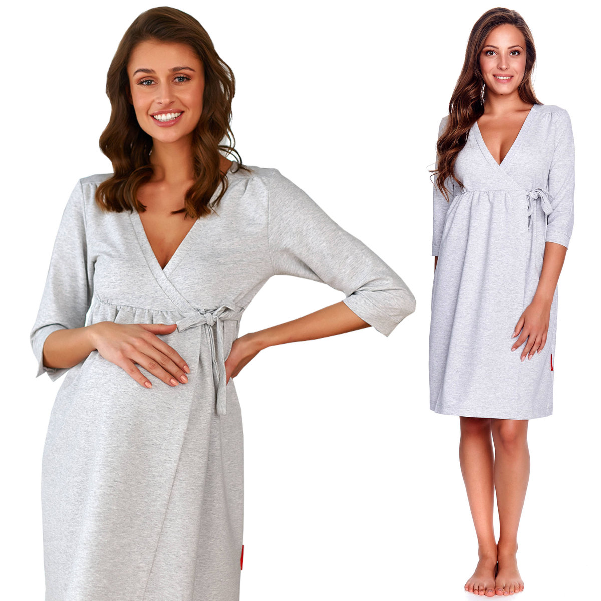 Szlafrok ciążowy DOCTOR NAP 9243 szary M