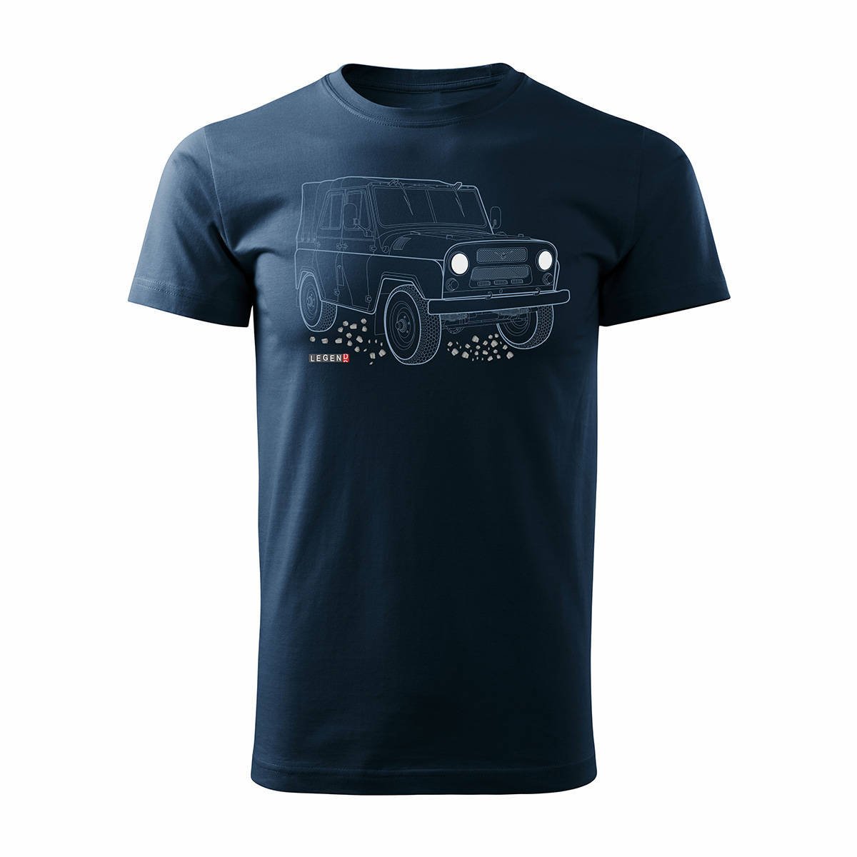 Topslang, Koszulka męska z samochodem UAZ 469 452 auto PRL 4x4, granatowa, rozmiar XL