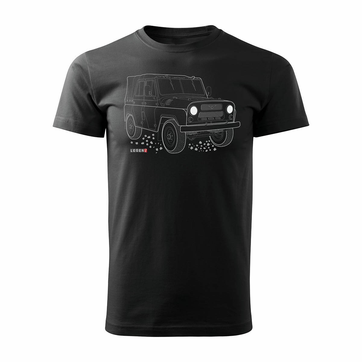 Topslang, Koszulka męska z samochodem UAZ 469 452 auto PRL 4x4, czarna, rozmiar S