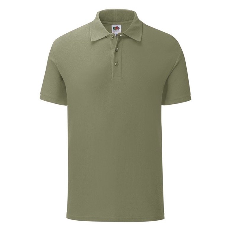Koszulka męska Iconic Polo z odrywaną metką Fruit of the Loom - Klasyczna oliwka M