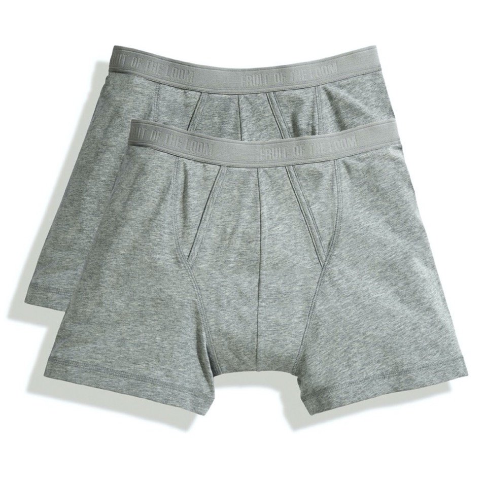 top Bokserki Classic Boxer 2-PACK Fruit Of The Loom - Light Grey Marl S