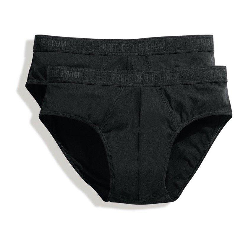 Slipki męskie Classic Sport 2-PACK Fruit Of The Loom - Czarny S