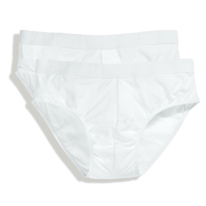 Slipki męskie Classic Sport 2-PACK Fruit Of The Loom - Biały M