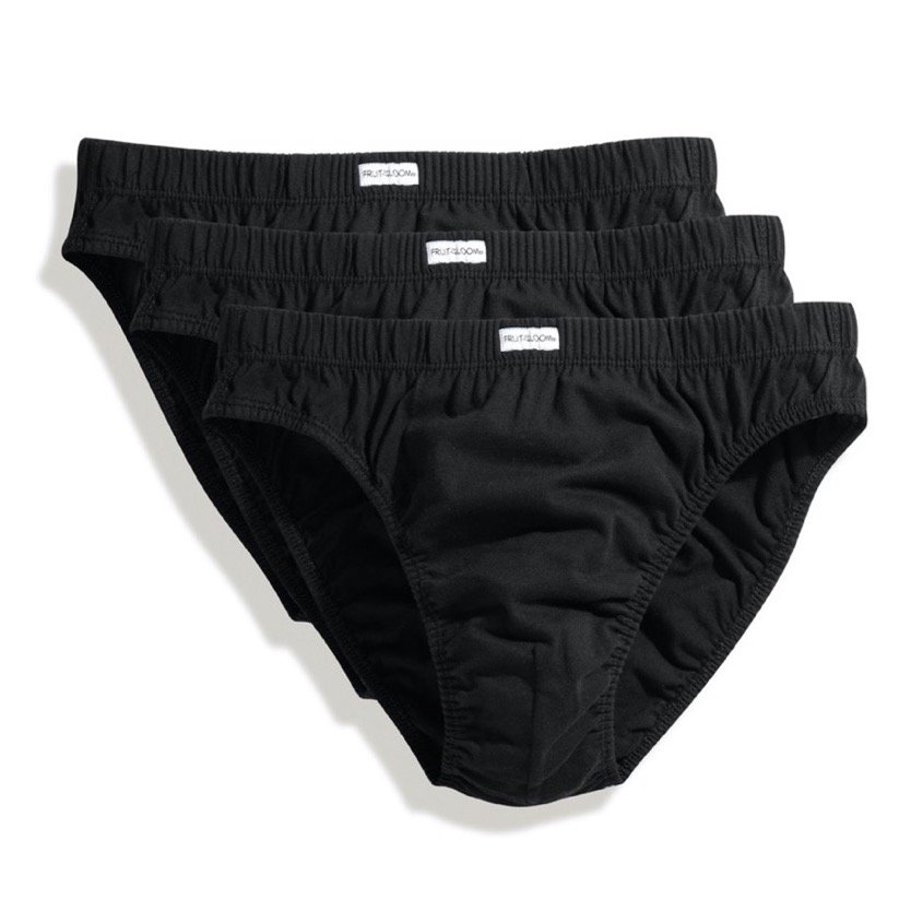 Slipki męskie Classic Slip 3-PACK Fruit Of The Loom - Czarny S