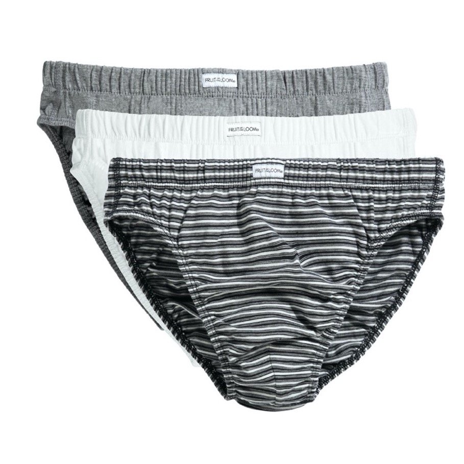 Slipki męskie Classic Slip 3-PACK Fruit Of The Loom - Black Stripe SQ S