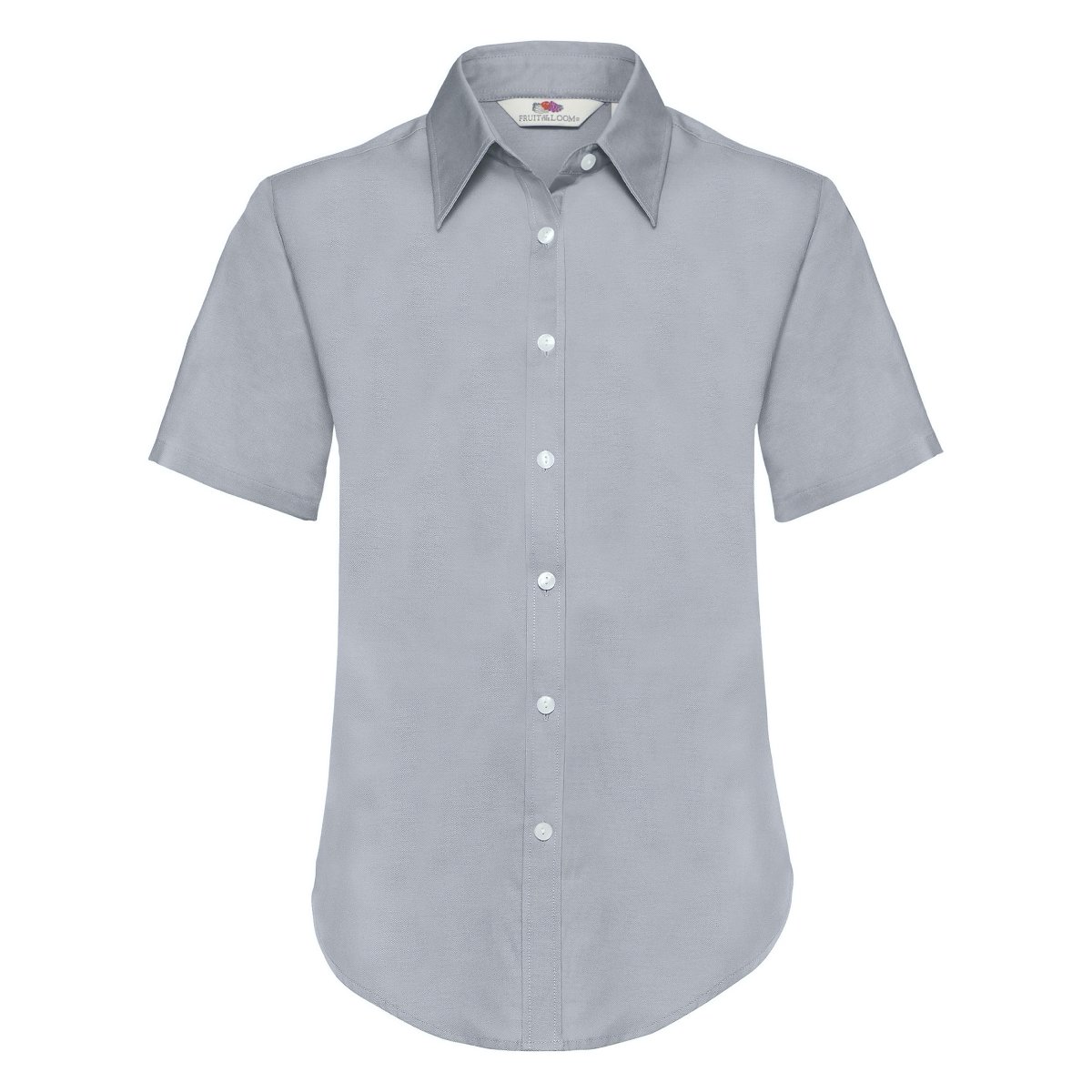 Koszula damska Oxford z krótkim rękawem Fruit Of The Loom - Oxford Grey 3XL