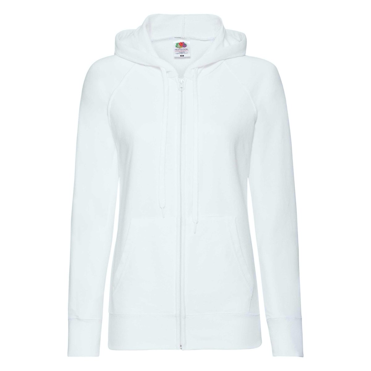Lekka rozpinana bluza damska z kapturem Lady-Fit Fruit of the Loom - Biały XS