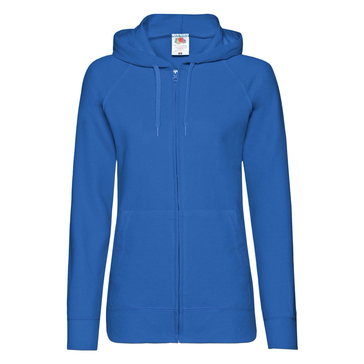 Lekka rozpinana bluza damska z kapturem Lady-Fit Fruit of the Loom - Niebieski XS