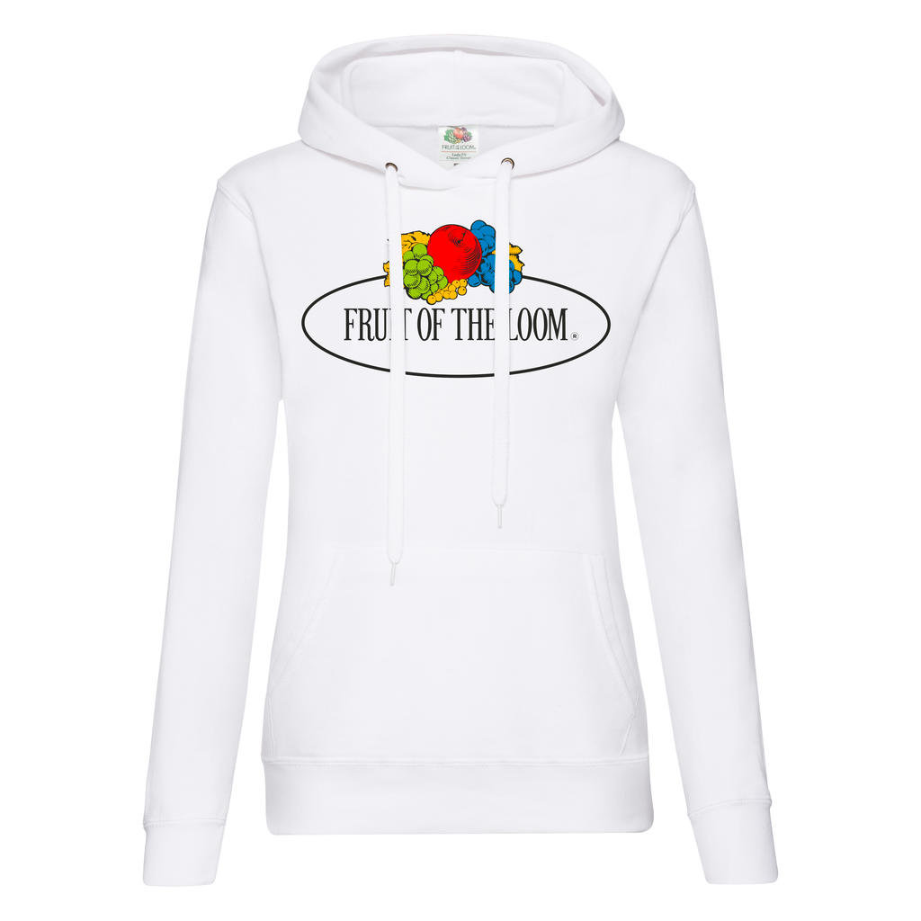 Bluza damska z kapturem Vintage z dużym logo Fruit of the Loom S