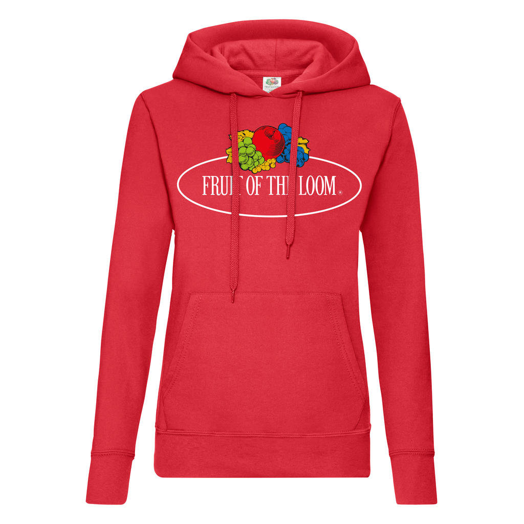 Bluza damska z kapturem Vintage z dużym logo Fruit of the Loom XL