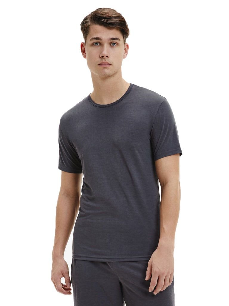 CALVIN  KLEIN KOSZULKA MĘSKA T-SHIRT S/S CREW NECK GREY 000NB2364E JF2 - Rozmiar: M