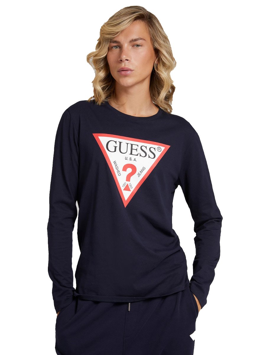 GUESS KOSZULKA MĘSKA Z DŁUGIM RĘKAWEM CN LS ORIGINAL LOGO NAVY M1RI31I3Z11 G7V2 - Rozmiar: M