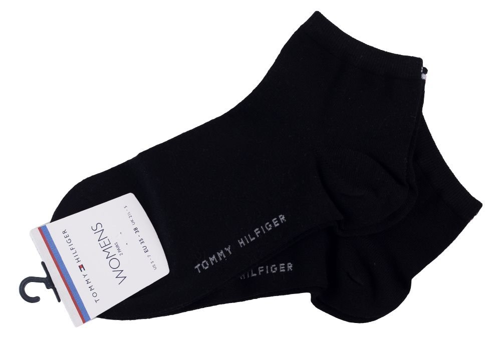 TOMMY  HILFIGER SKARPETY SKARPETKI STOPKI 2P. BLACK 373001001 200 - Rozmiar: 35-38