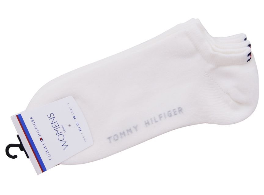 TOMMY  HILFIGER DAMSKIE STOPKI 2 PARY WHITE 343024001 300 - Rozmiar: 39-42