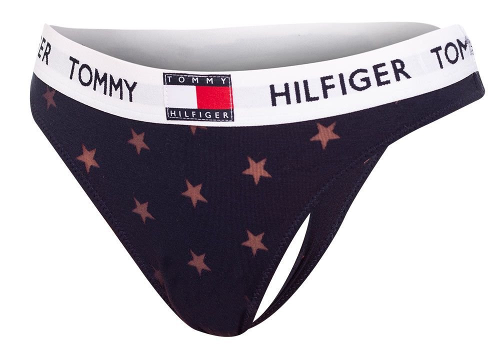 TOMMY  HILFIGER MAJTKI DAMSKIE STRINGI NAVY UW0UW02790 DW5 - Rozmiar: S