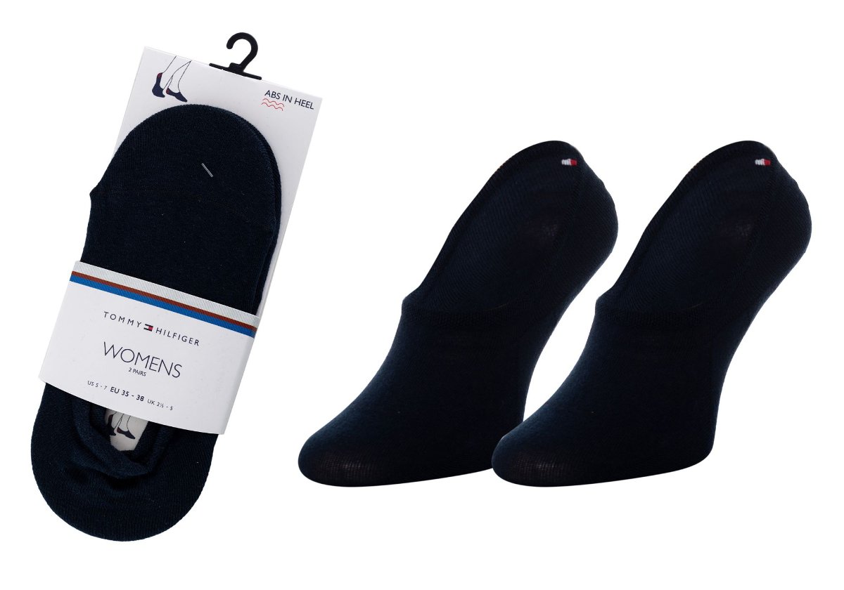 TOMMY  HILFIGER DAMSKIE STOPKI MOKASYNY 2P NAVY 383024001 563 - Rozmiar: 39-42