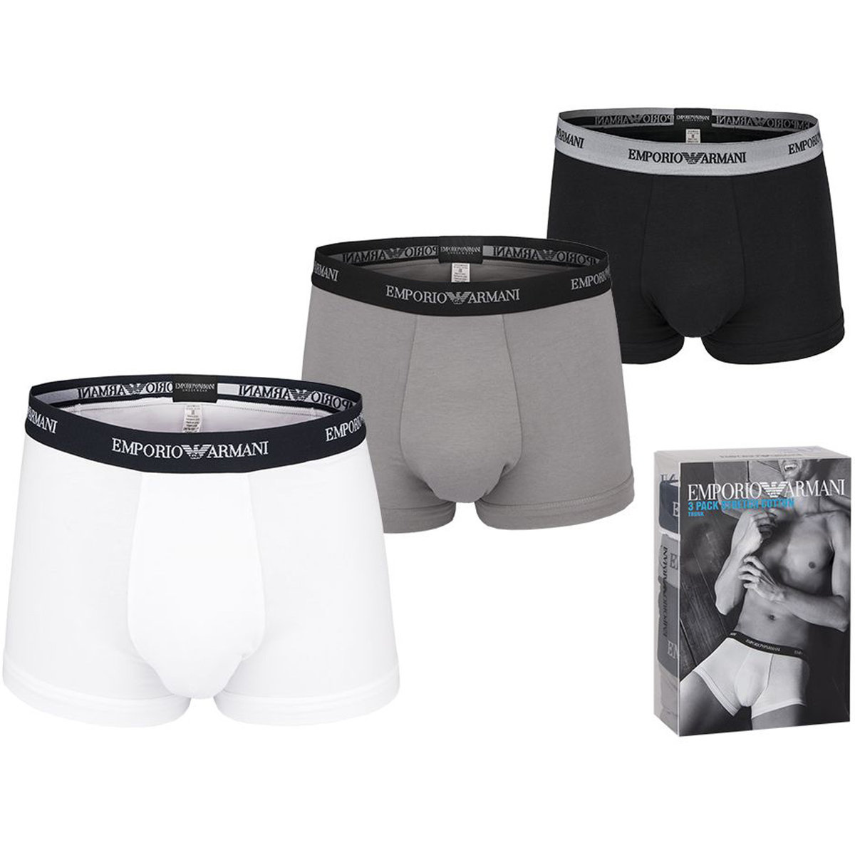 Emporio Armani bokserki męskie, 3 pack, 111357 CC717 02910 rozmiar S