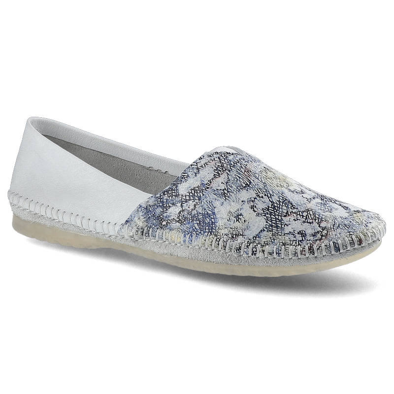 Maciejka, Baleriny, 01930-85/00-0 Biały/Granat Mazy, rozmiar 39