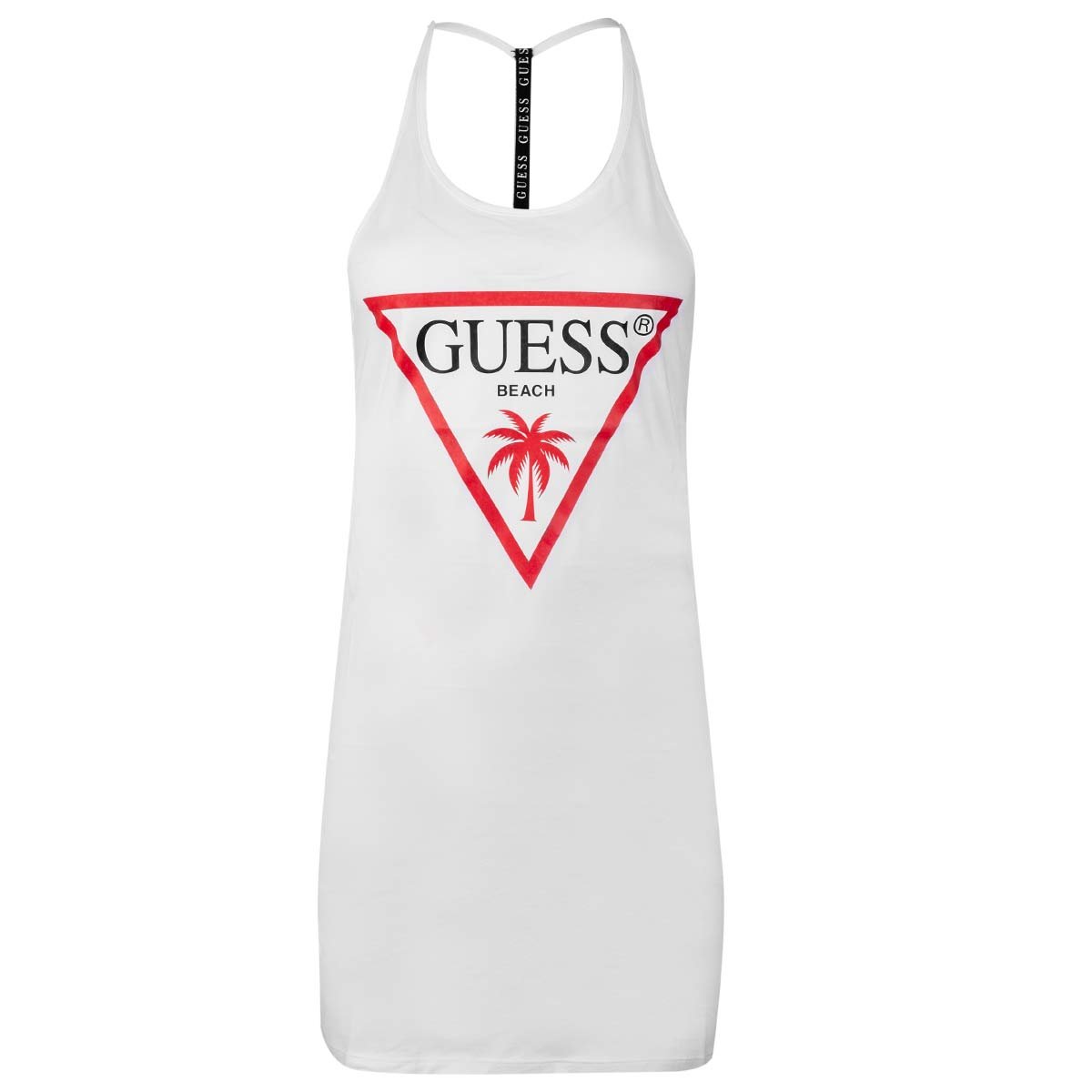 GUESS DAMSKI DŁUGI TOP SUKIENKA TANK TOP DRESS WHITE E02I02K8FY0 A009  S