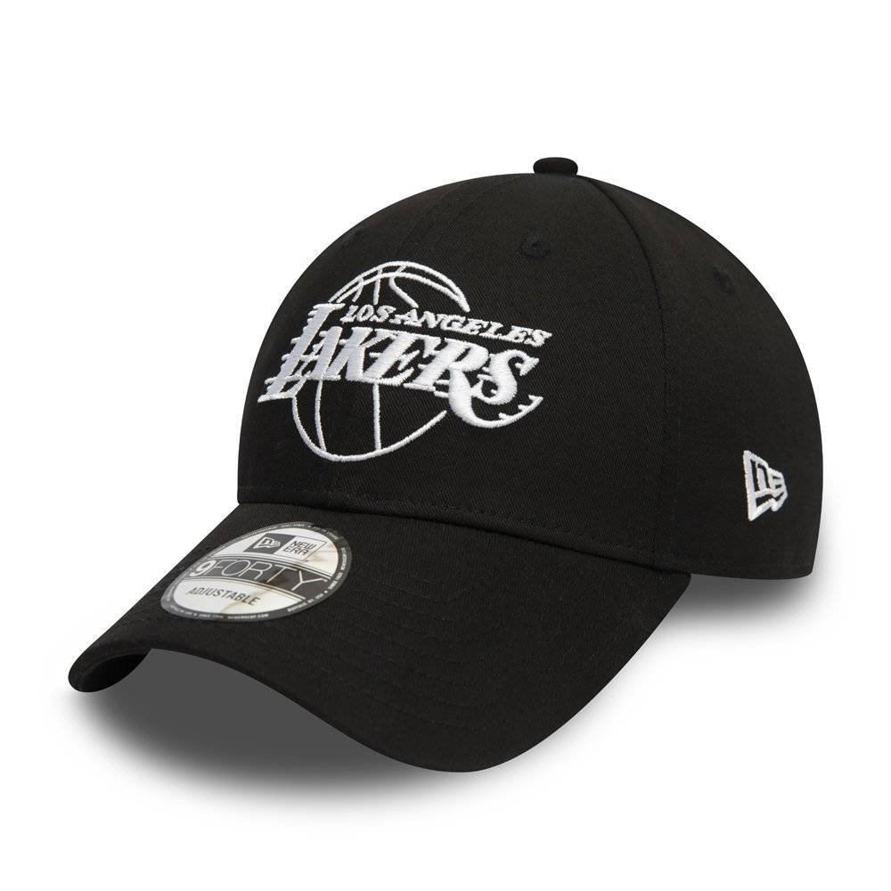 Czapka z daszkiem New Era 9FORTY Lakers NBA Outline Strapback czarna - 12292584