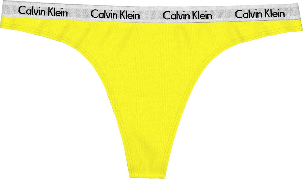 CALVIN KLEIN MAJTKI STRINGI DAMSKIE THONG YELLOW NEON 0000D1617E ZIR S