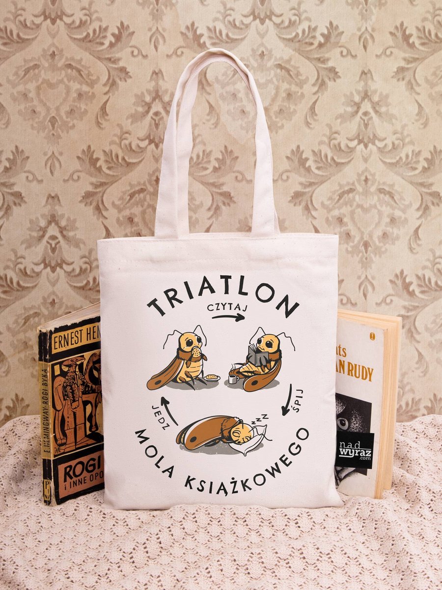 TRIATLON MOLA KSIĄŻKOWEGO / torba na książki / bawełniana / ecru