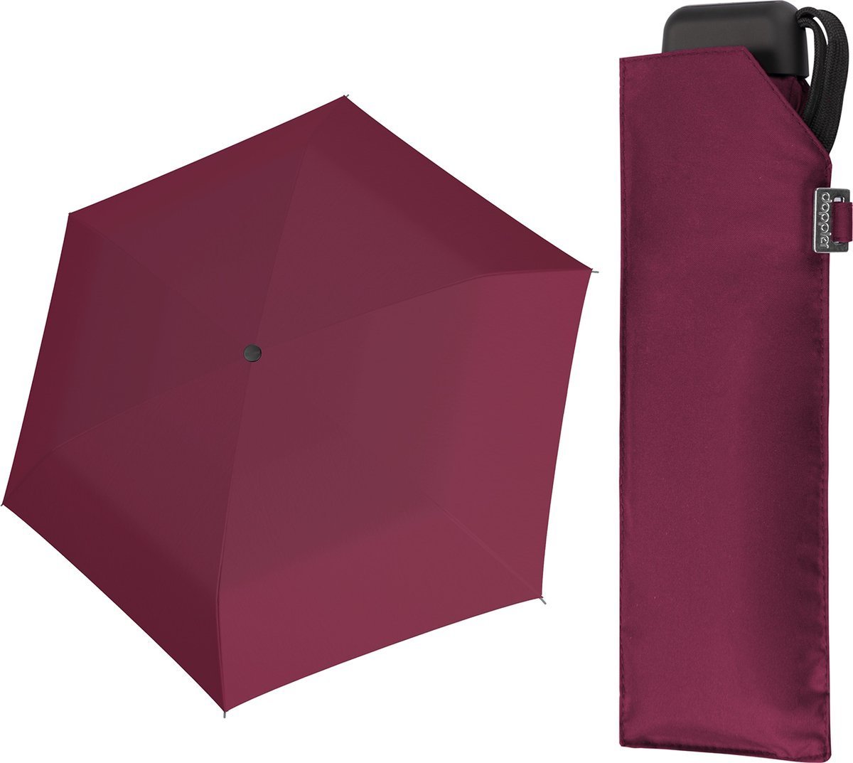 Parasol kieszonkowy Doppler Carbonsteel Mini Slim bordowy
